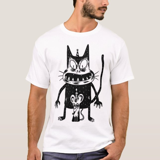 Halloween-katt T Shirt (Framsida)