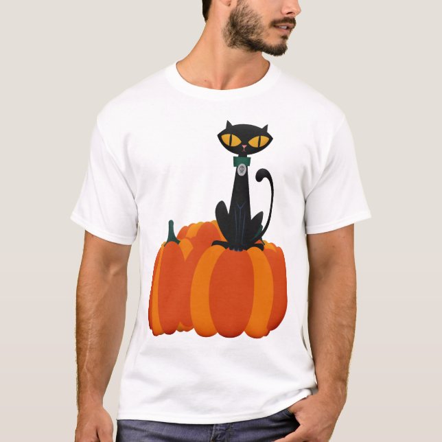 Halloween Katt T Shirt (Framsida)