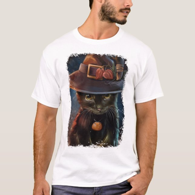 Halloween Katt T-shirt (Framsida)