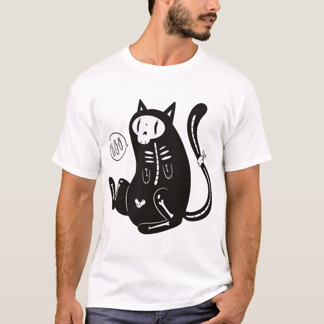 Halloween Katt T Shirt (Framsida)