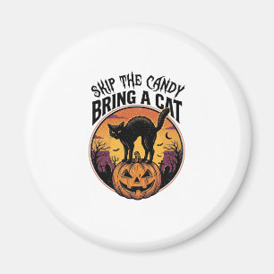 Halloween Katt Tröja för Skum Katt Älskare Present Magnet
