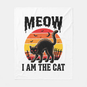 Halloween Katt Tröja Meow Vintage Svart Katt Desig Fleecefilt