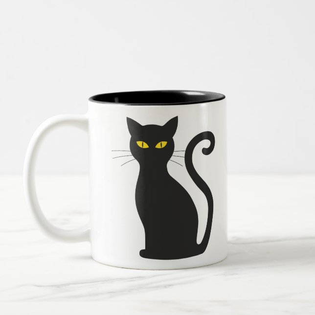 Halloween-katt Två-Tonad Mugg (Vänster)
