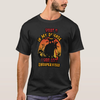 Halloween Katt Vad Till Mitt Försvar Jag Blev Över T Shirt