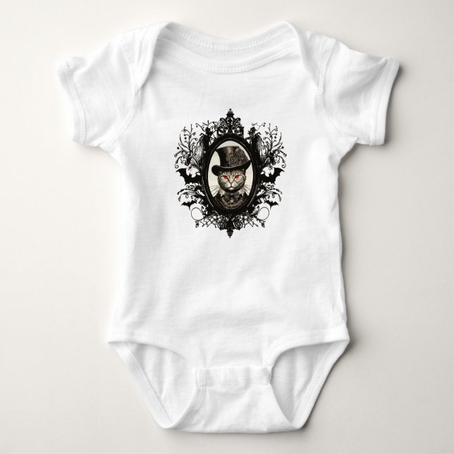 Halloween Katt, Vampire Katt, damhajar T Shirt (Framsida)