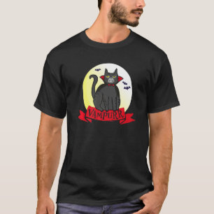 Halloween Katt Vampurr Vampire Grumpy Kitty Dräkt T Shirt