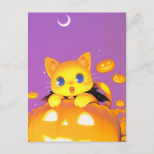 Halloween Katt Vykort