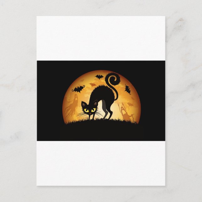 Halloween-katt Vykort (Framsida)