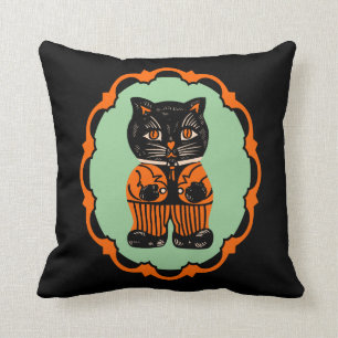 Halloween-kattdesign från 1920-talet kudde