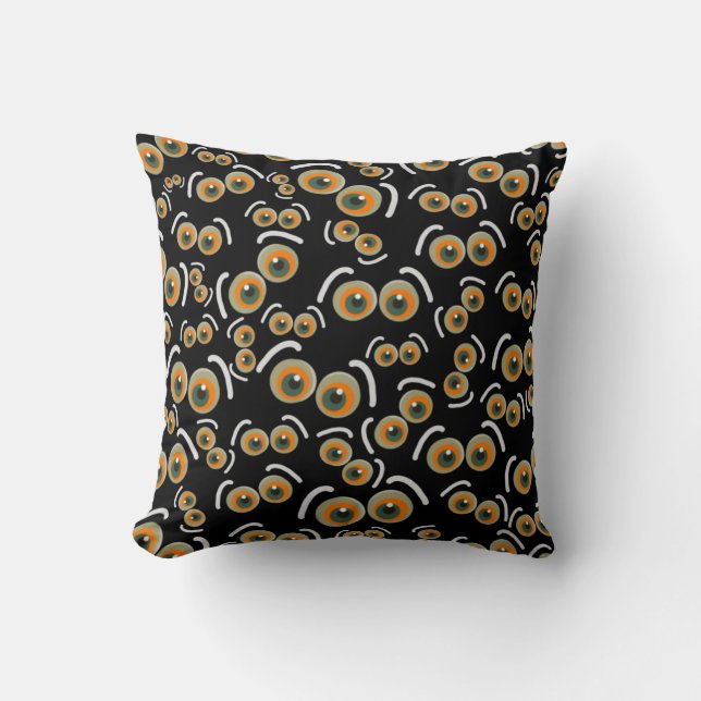 Halloween-katten Boo-ögon Fladdermus Kudde (Framsida)