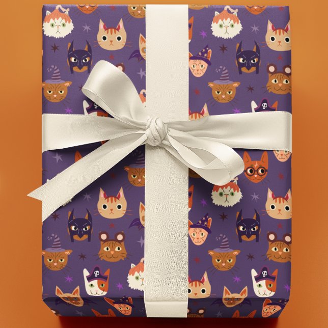 Halloween-katter i Costume Presentpapper (Skapare uppladdad)