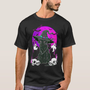 Halloween katter med häxhatt kostym hatt Hokus Po T Shirt