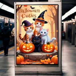Halloween-katter med Pumpkins Wall Poster