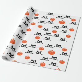 Halloween-katter och Pumpkins Wrapping Papper Presentpapper