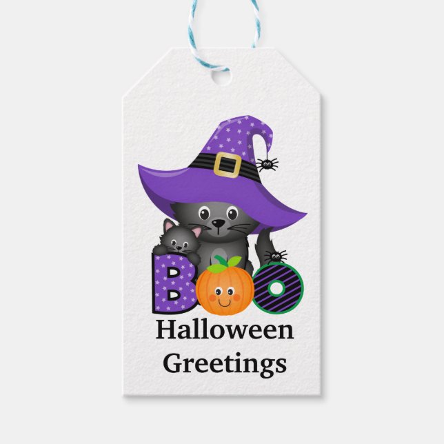 Halloween Katter Presentetikett (Framsidan)