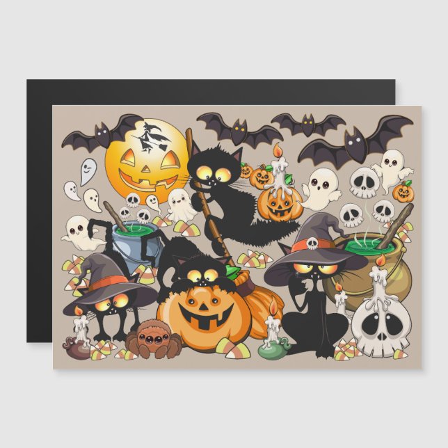 Halloween Katter Rolig Fest (Fram/baksida)