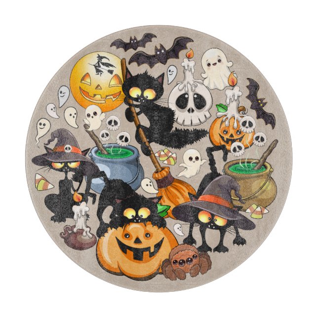 Halloween Katter Rolig Fest (Framsidan)