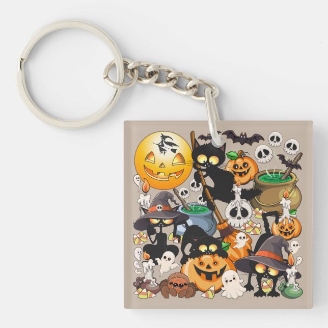 Halloween Katter Rolig Fest (Framsidan)