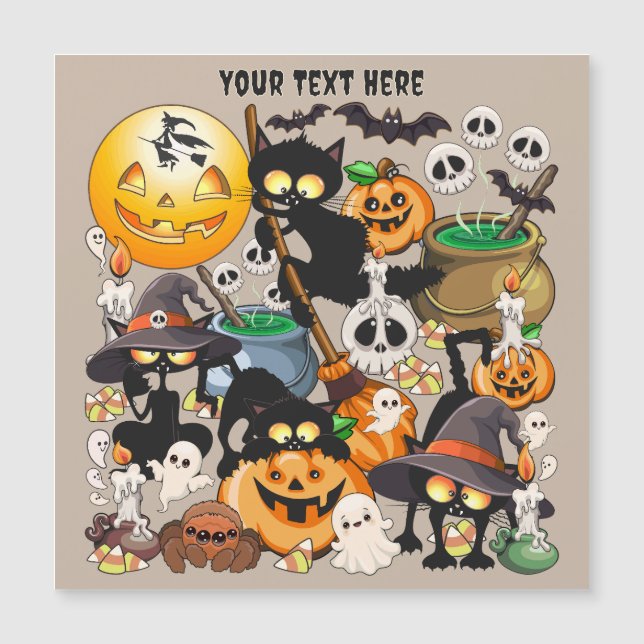 Halloween Katter Rolig Fest (Framsida)