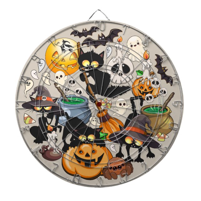 Halloween Katter Rolig Fest Darttavla (Framsidan)