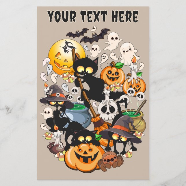 Halloween Katter Rolig Fest Flygblad (Framsidan)