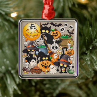 Halloween Katter Rolig Party Julgransprydnad Metall