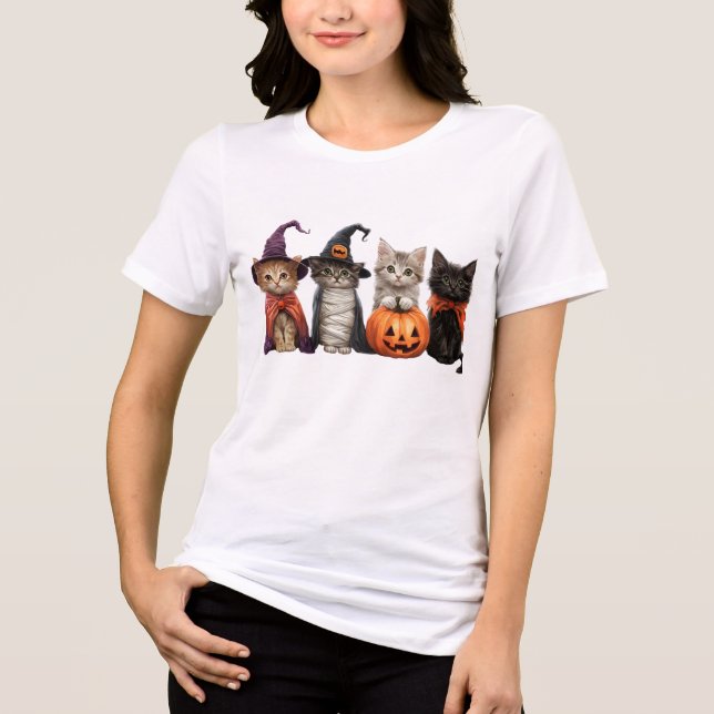 Halloween Katter T-Shirt (Framsida)