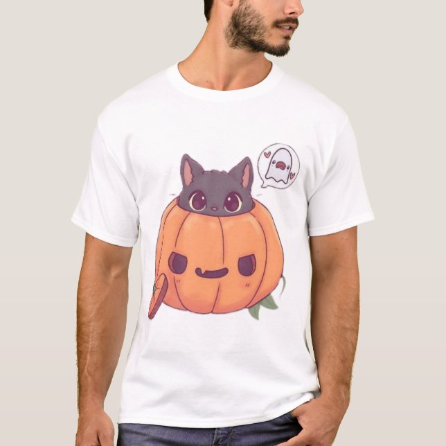halloween katter t shirt (Framsida)