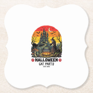Halloween Kattfest Party Häxans Kittel Svarta Katt Underlägg Papper