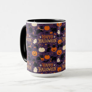 Halloween Kattmugg, Kuslig Svart Katt Pumpa Mugg