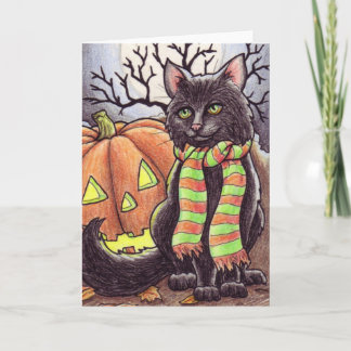 Halloween kattnotecard kort