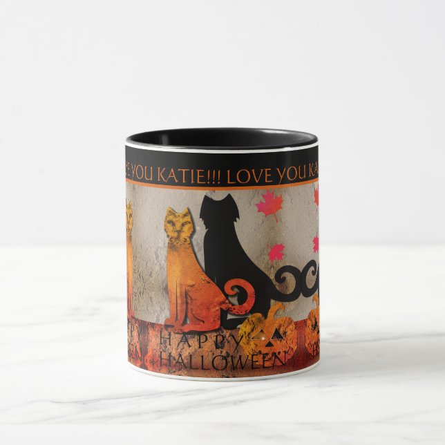 Halloween Kattunge 2-tonkaffe Mugg (Center)