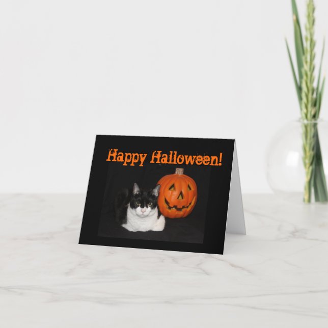 Halloween Kattunge-anteckningskort Kort (Framsida)