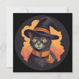 Halloween Kattunge Inbjudningar