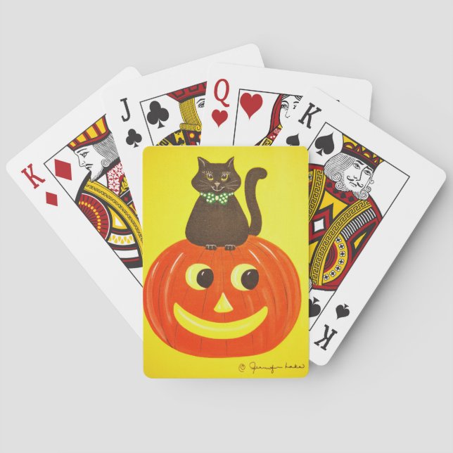 Halloween Kattunge Kattunge Spelkort (Baksidan)