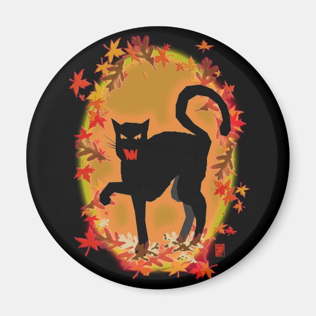 halloween kattunge magnet (Framsidan)