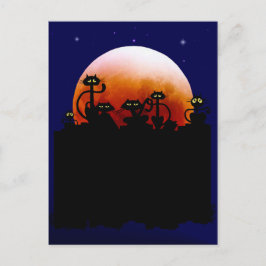 Halloween Kattunge och Halloween Måne vykort
