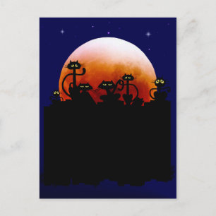 Halloween Kattunge och Halloween Måne vykort