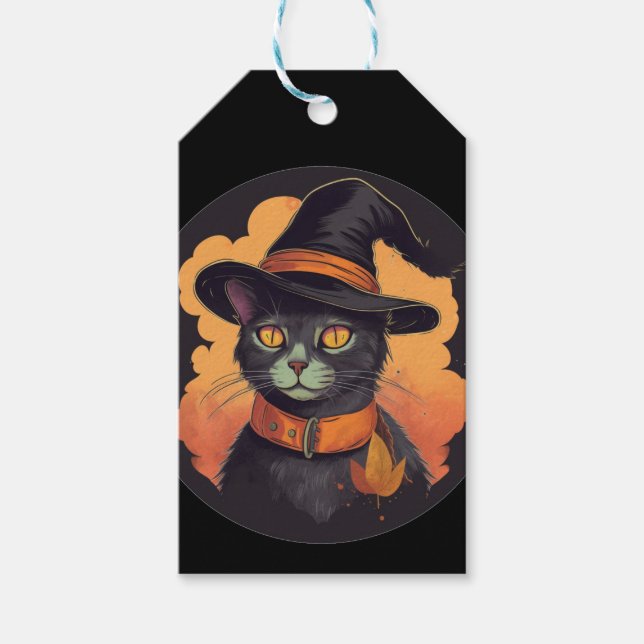 Halloween Kattunge Presentetikett (Framsidan)