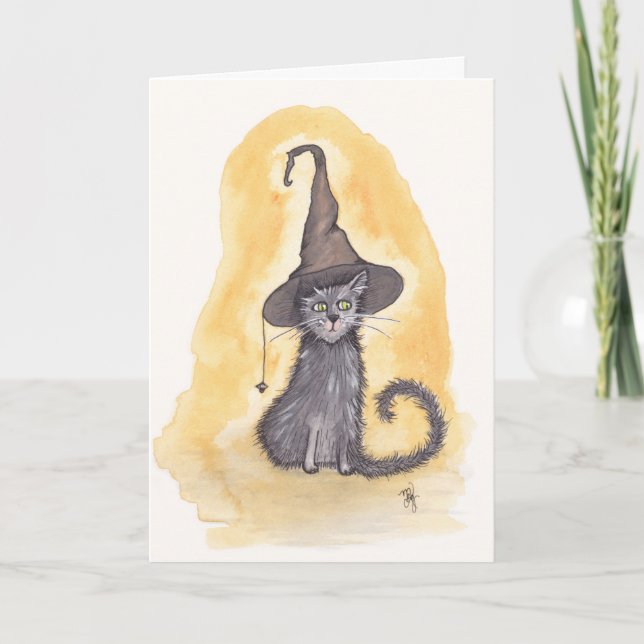 Halloween Kattunge Witch Kort (Framsida)