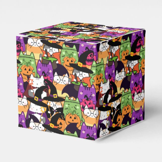 Halloween Kawaii Cat Mönster Presentaskar (Framsidan Sidan)