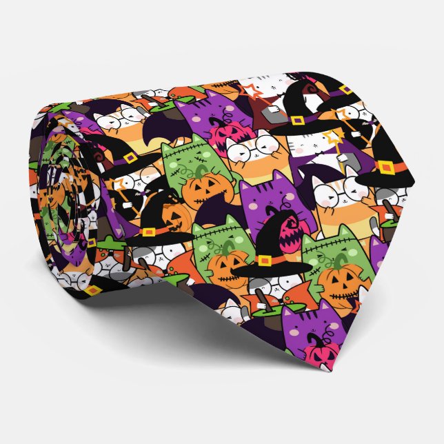 Halloween Kawaii Cat Mönster Slips (Rullad)