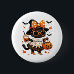 Halloween Kawaii Cat - Viktklatt med Pumpkin och Knapp<br><div class="desc">Halloween Kawaii Cat - Viktklatt med Pumpkin och Höst löv Classic T-Shirt</div>