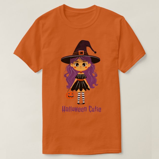Halloween Kawaii Cute Witch TShirt T Shirt (Design framsida)