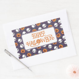 Halloween Kawaii Mönster Rektangulärt Klistermärke