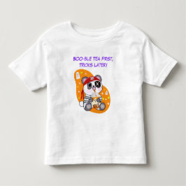 Halloween Kawaii Pirat Panda Drinking Boba Tea T Shirt