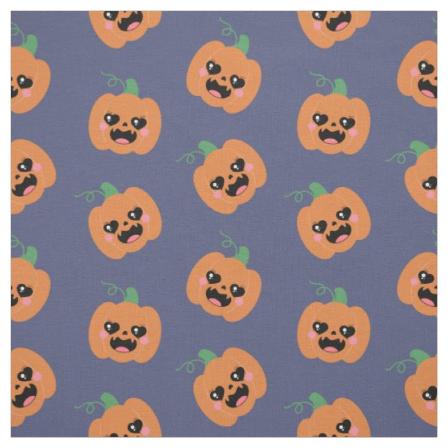 Halloween Kawaii Pumpkins Mönster Tyg (Provkarta)