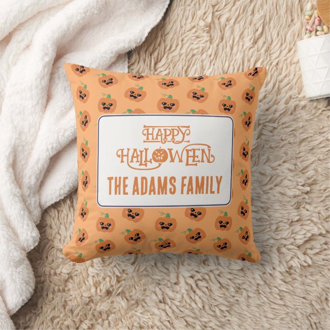 Halloween Kawaii Pumpkins Pattern Kudde (Filt)