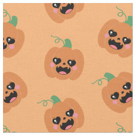Halloween Kawaii Pumpkins Pattern Tyg