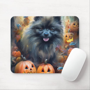 Halloween Keeshond med pumpor Scary Musmatta